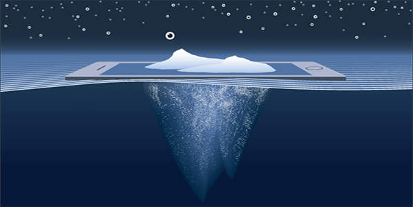 iceberg representing deep web and dark web