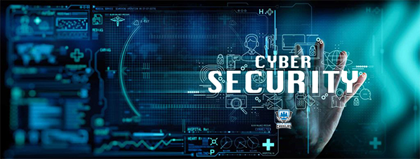 cybersecurity training image with various tech images behind it