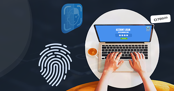 hands at a computer using password authentication to log in